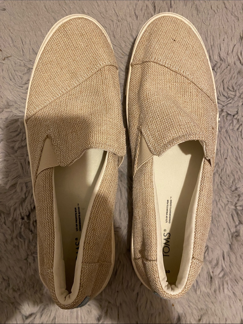 TOMS Women's Slip-On Canvas Moccasins in Tan